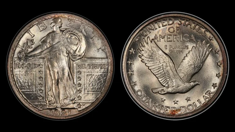 1921 Standing Liberty Quarter, obverse and reverse