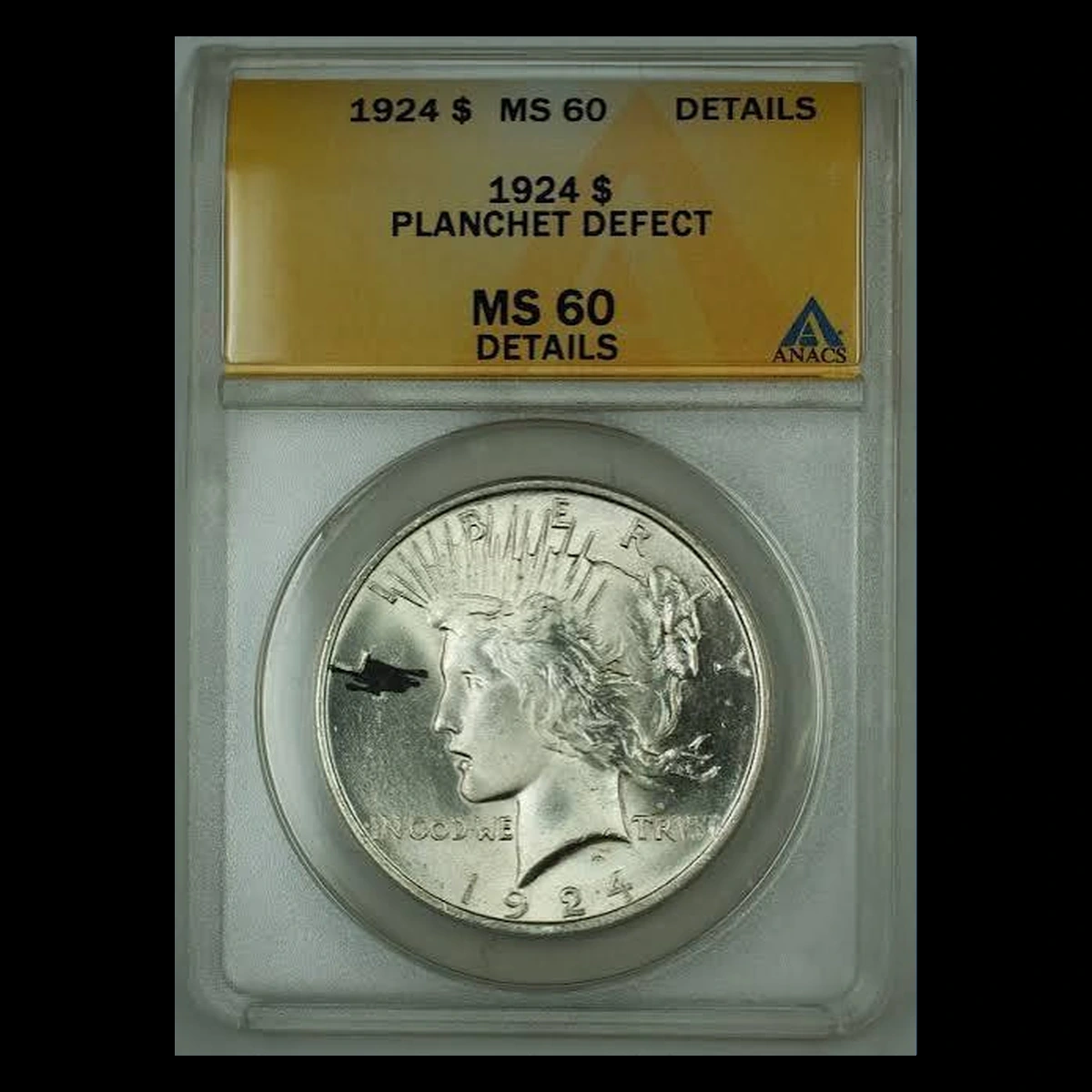 1924 Peace Dollar: Planchet Flaw