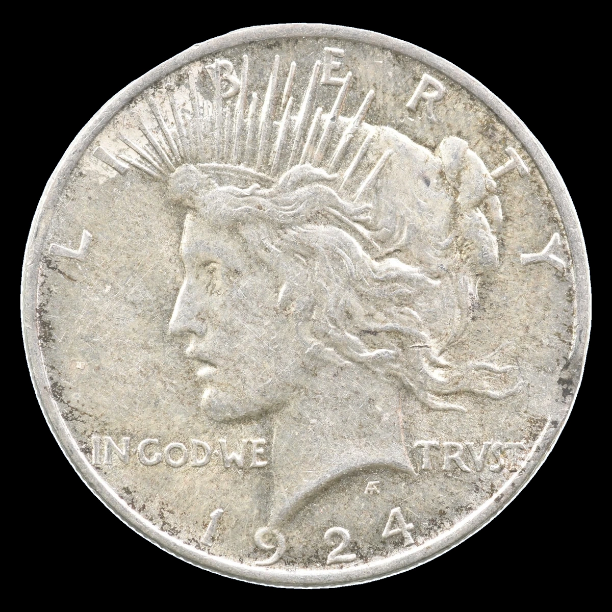 1924 Peace Silver Dollar: Clipped Planchet