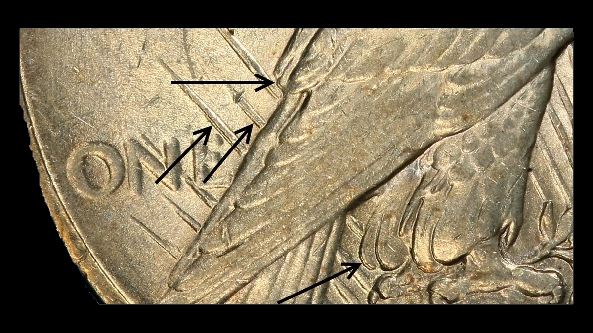 1924 Peace Dollar: Doubled Die Reverse