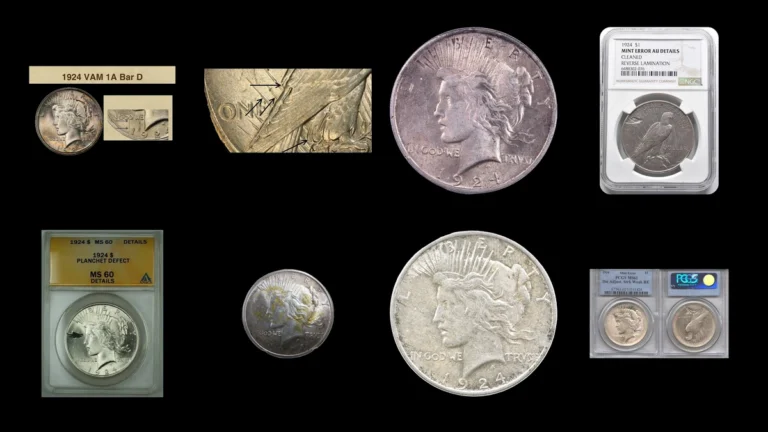 1924 Dollar Errors — error coin photographs