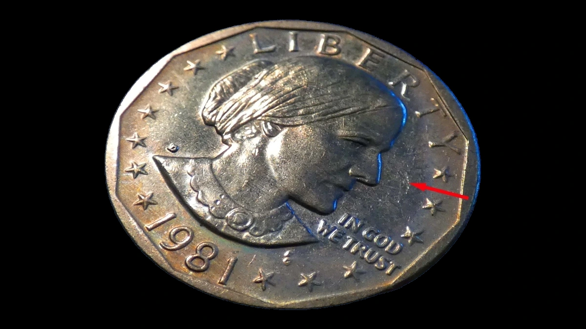 1981 Susan B. Anthony Dollar: Struck Through