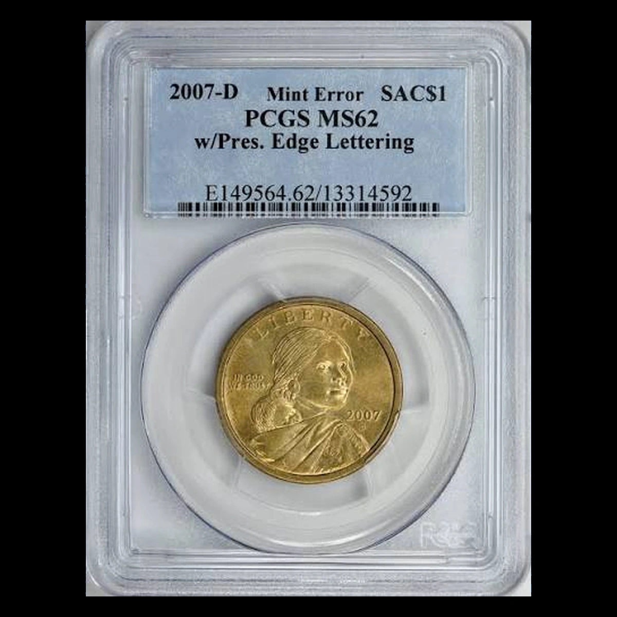 2007 Sacagawea Dollar: Edge Letter Other