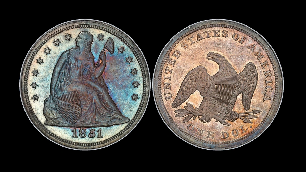 1851 Dollar Errors — error coin photographs