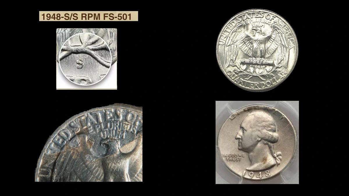 1948 Quarter Errors — error coin photographs