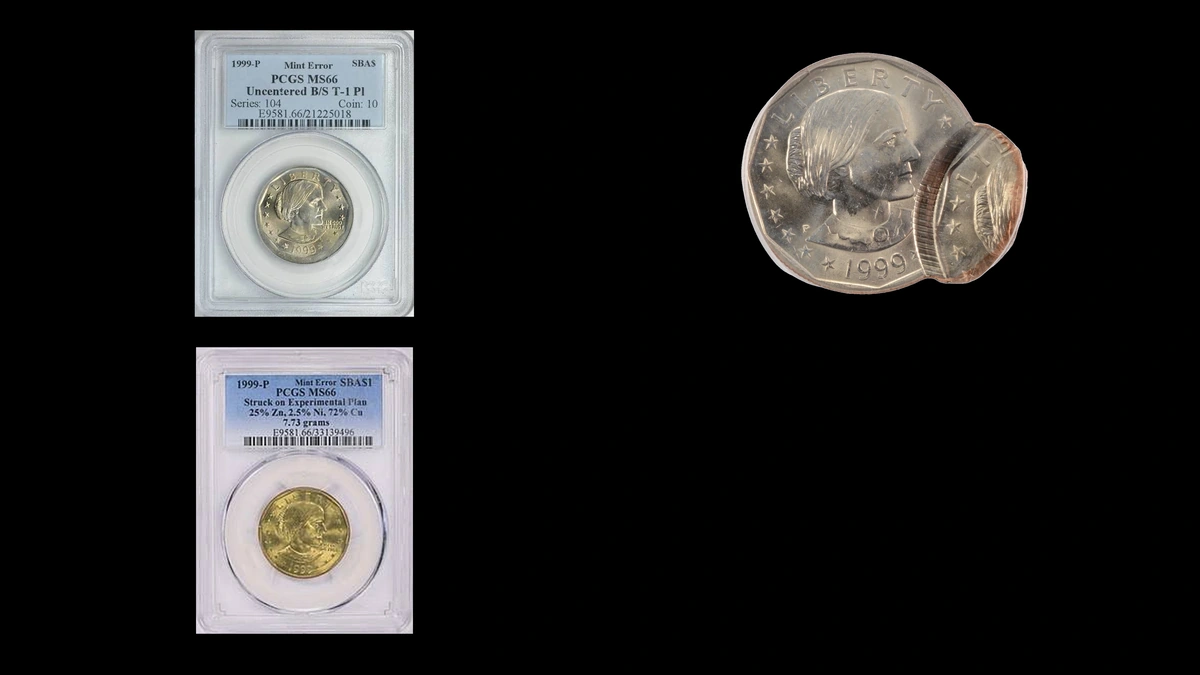 1999 Dollar Errors — error coin photographs