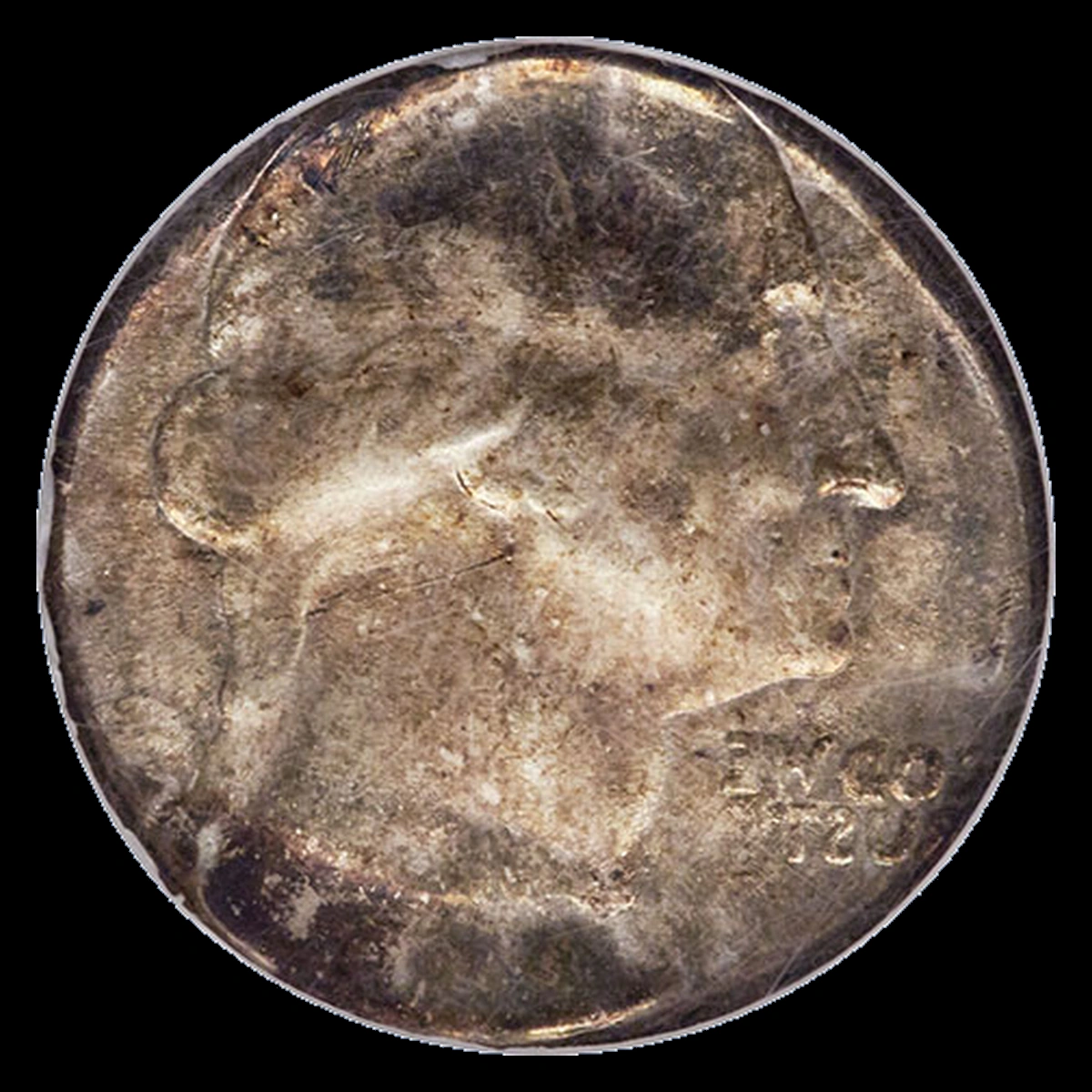 1952 Washington Quarter: Dime-Planchet Strike with Reverse Brockage