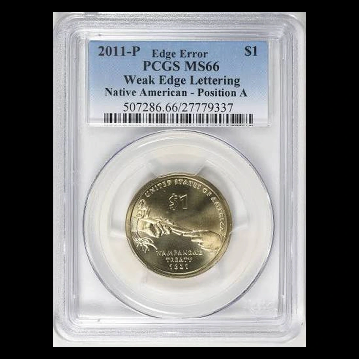 2011 Sacagawea Dollar: Weak / Partial Edge Lettering