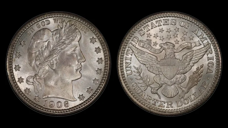 1906 Barber Quarter, obverse and reverse