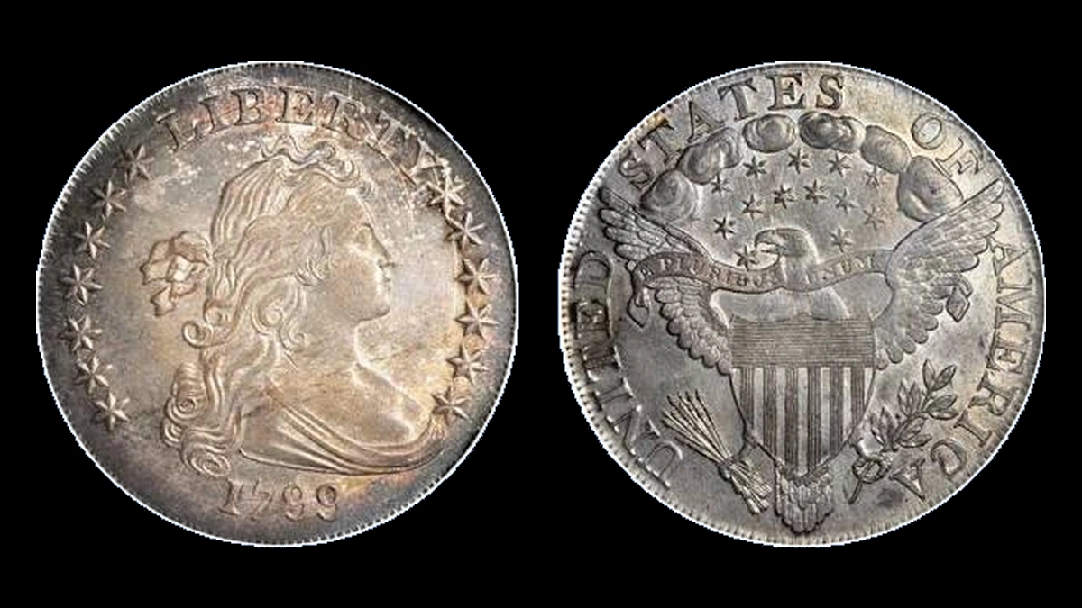 1799 Draped Bust Dollar: Engraving Error