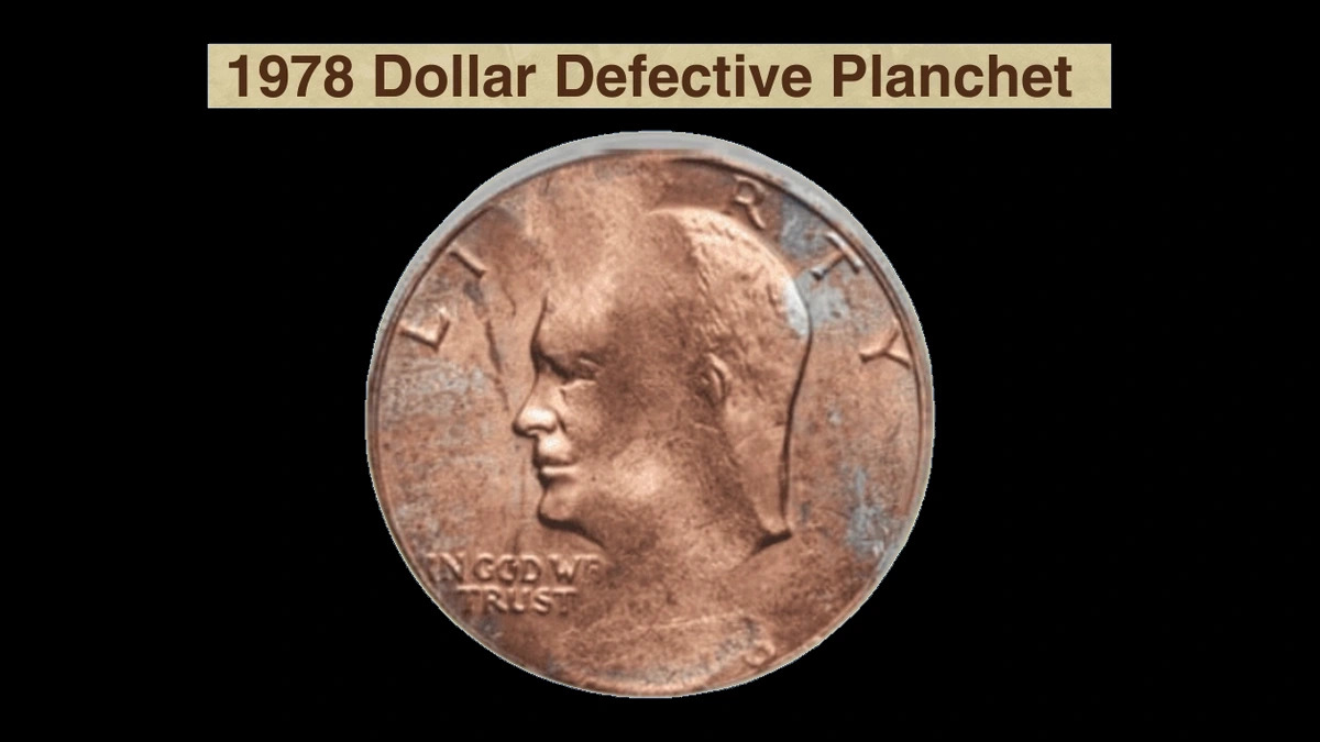 1978 Eisenhower Dollar: Defective Planchet / Improperly Bonded Metal