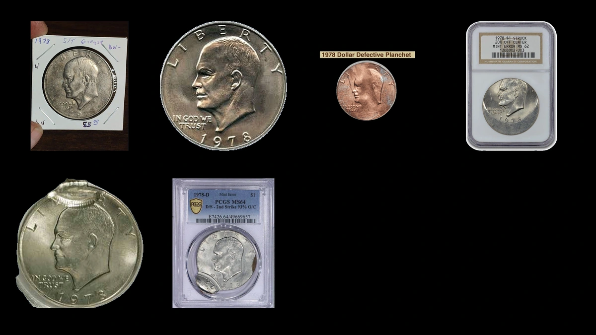 1978 Dollar Errors — error coin photographs