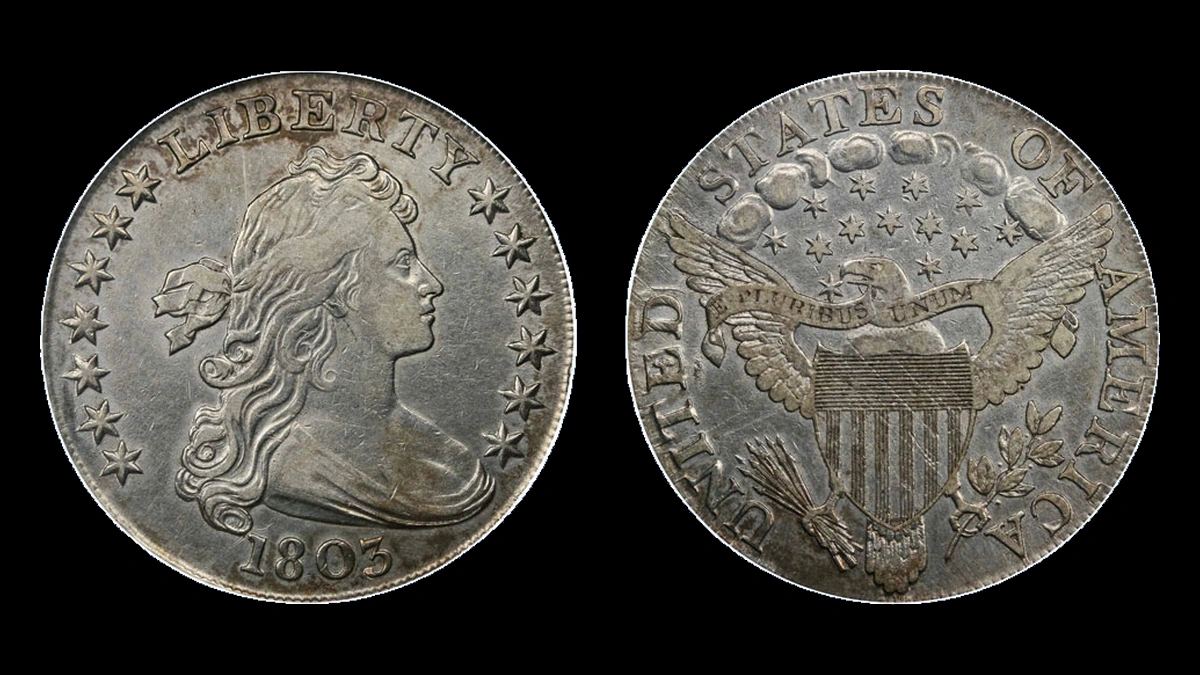 1803 Draped Bust Dollar: Repunched Date