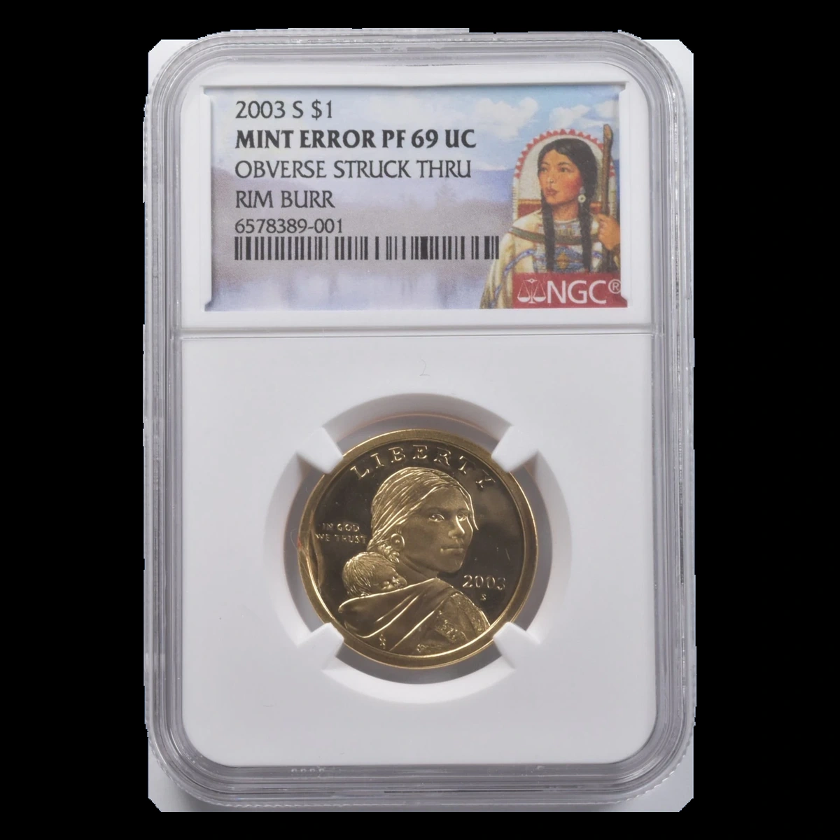 2003 Sacagawea Dollar: Struck-Through Error