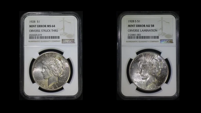 1928 Dollar Errors — error coin photographs
