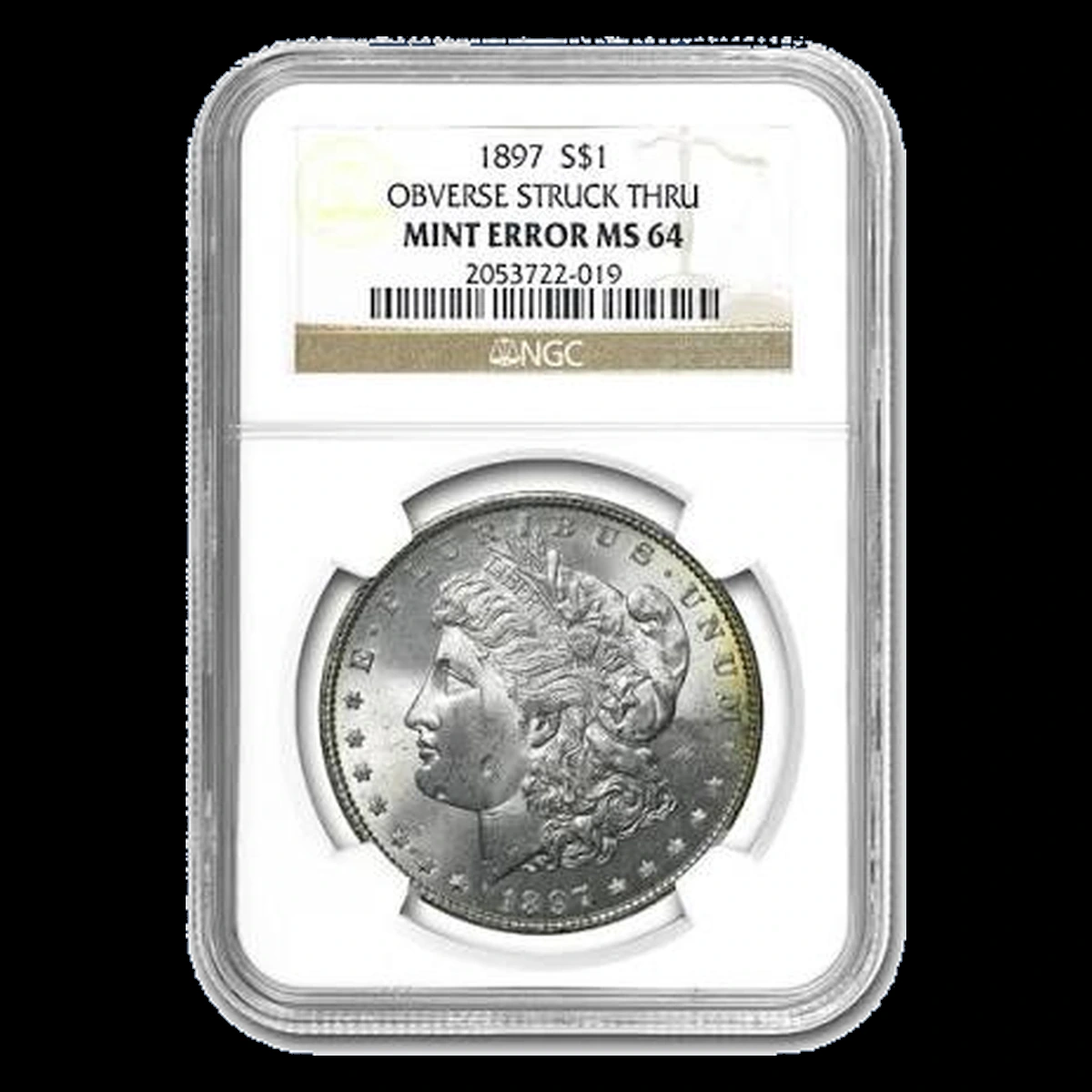 1897 Morgan Silver Dollar: Struck-Through Error