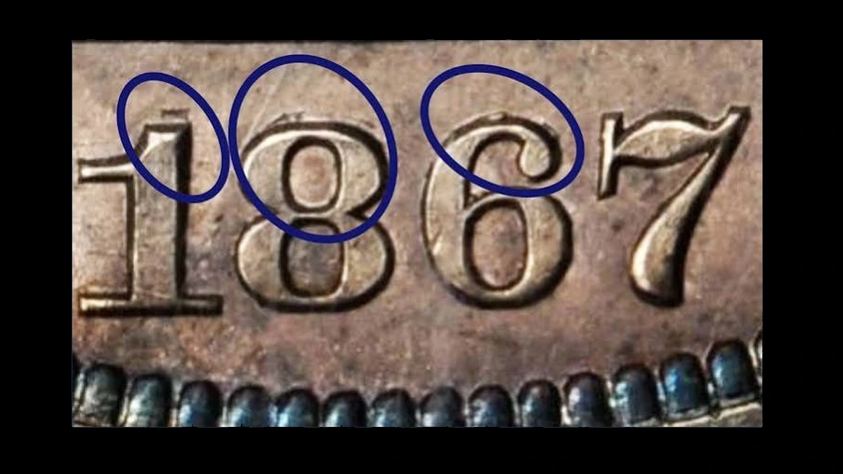 1867 Dollar Errors — error coin photographs