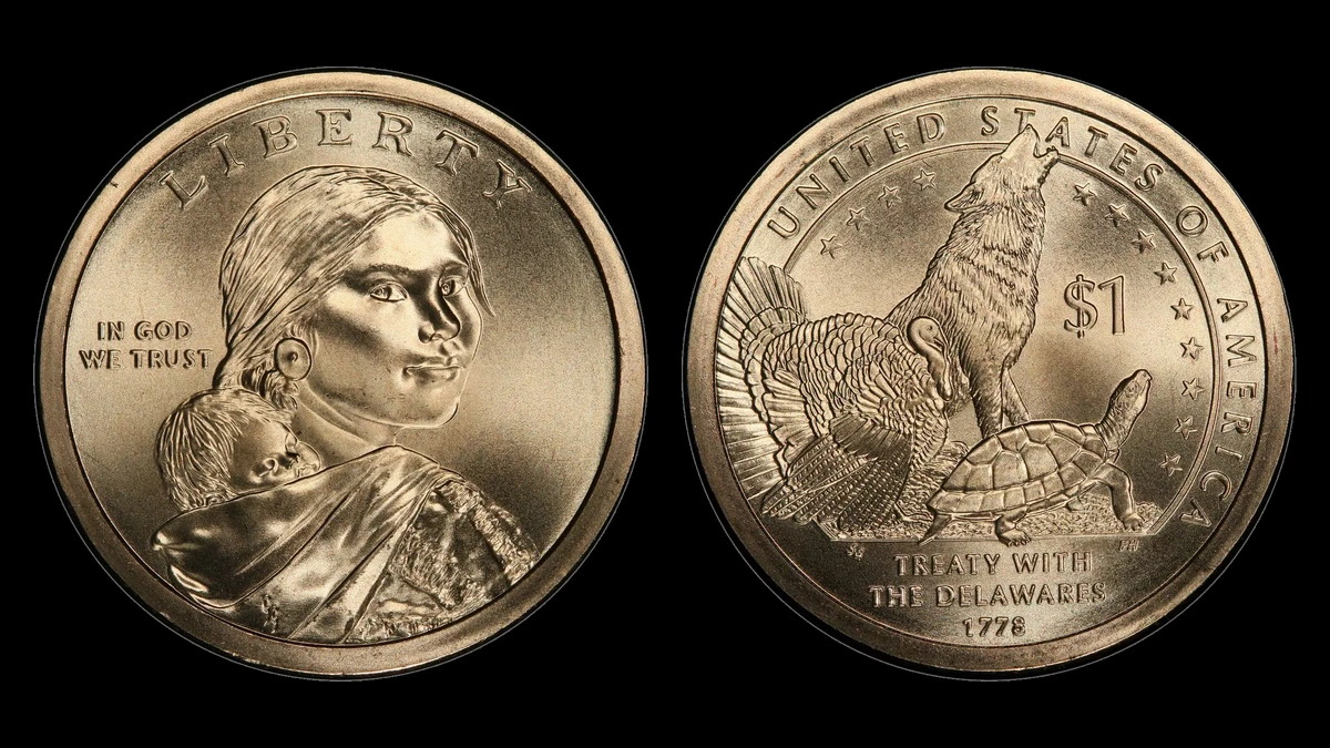 2013-P Pos.A Sacagawea Dollar, obverse and reverse