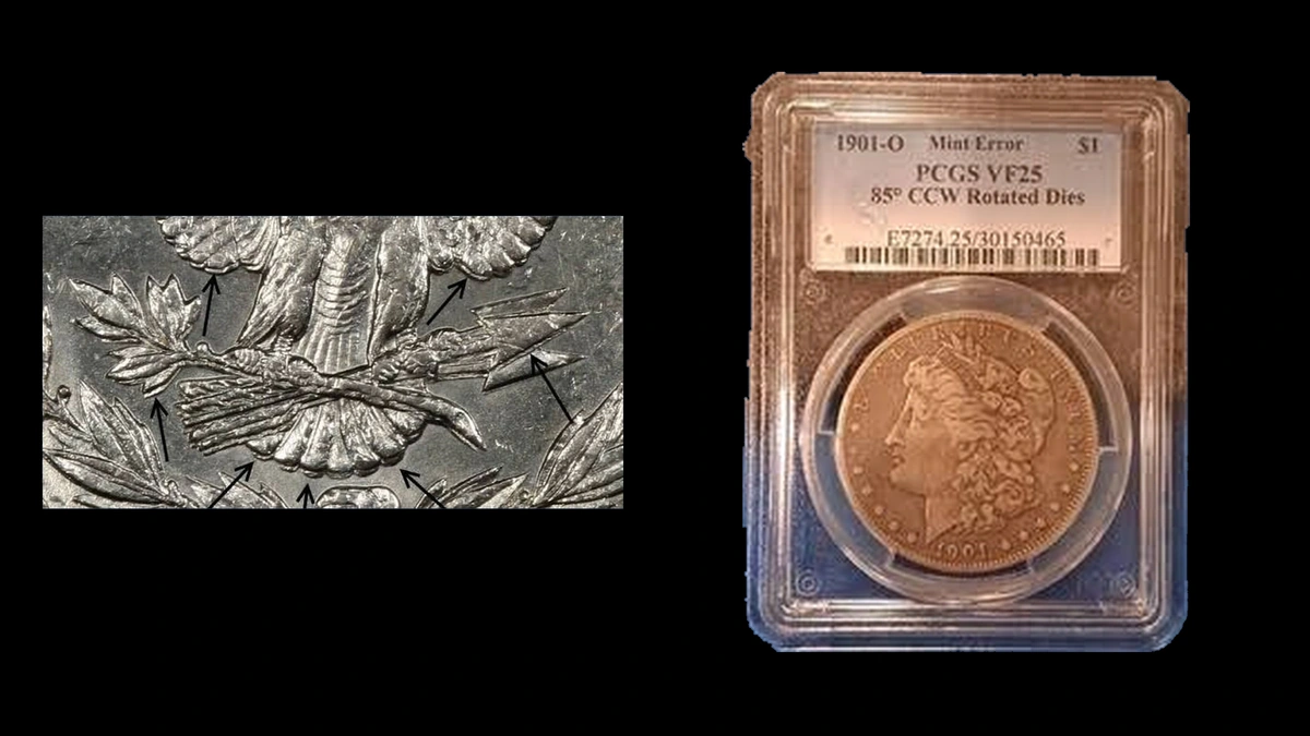 1901 Dollar Errors — error coin photographs