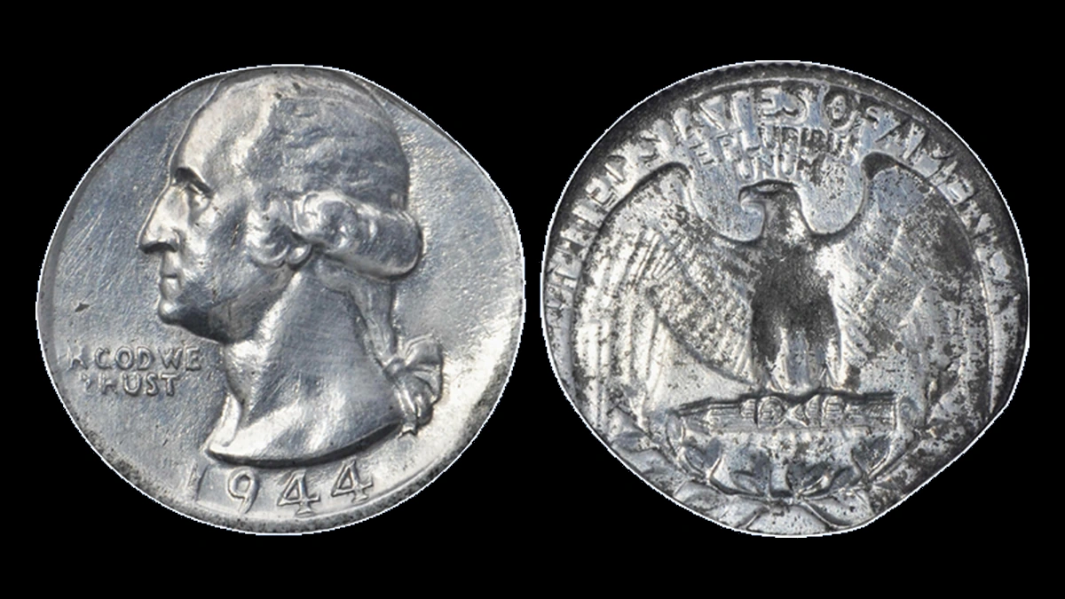 1944 Washington Quarter: Wrong Planchet / Off-Metal Strike