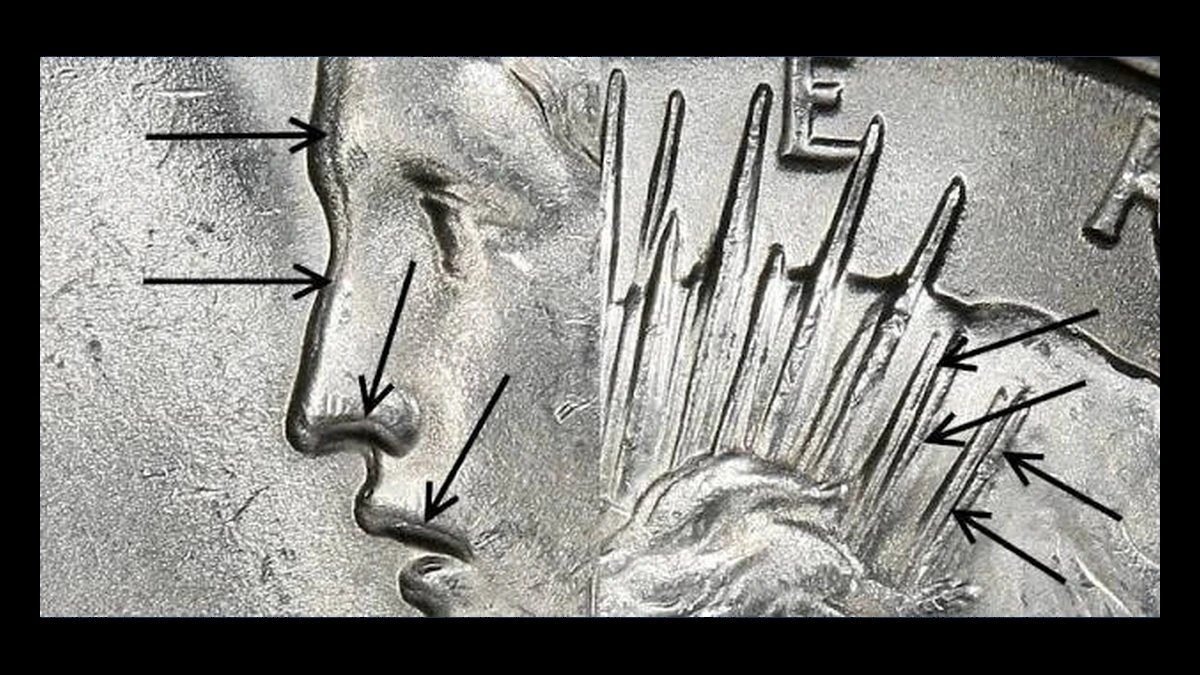 1934 Peace Silver Dollar: Doubled Die Obverse