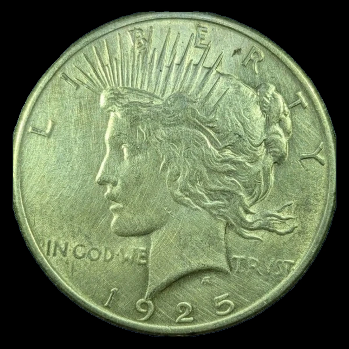 1925 Peace Dollar: shattered die with rim cuds
