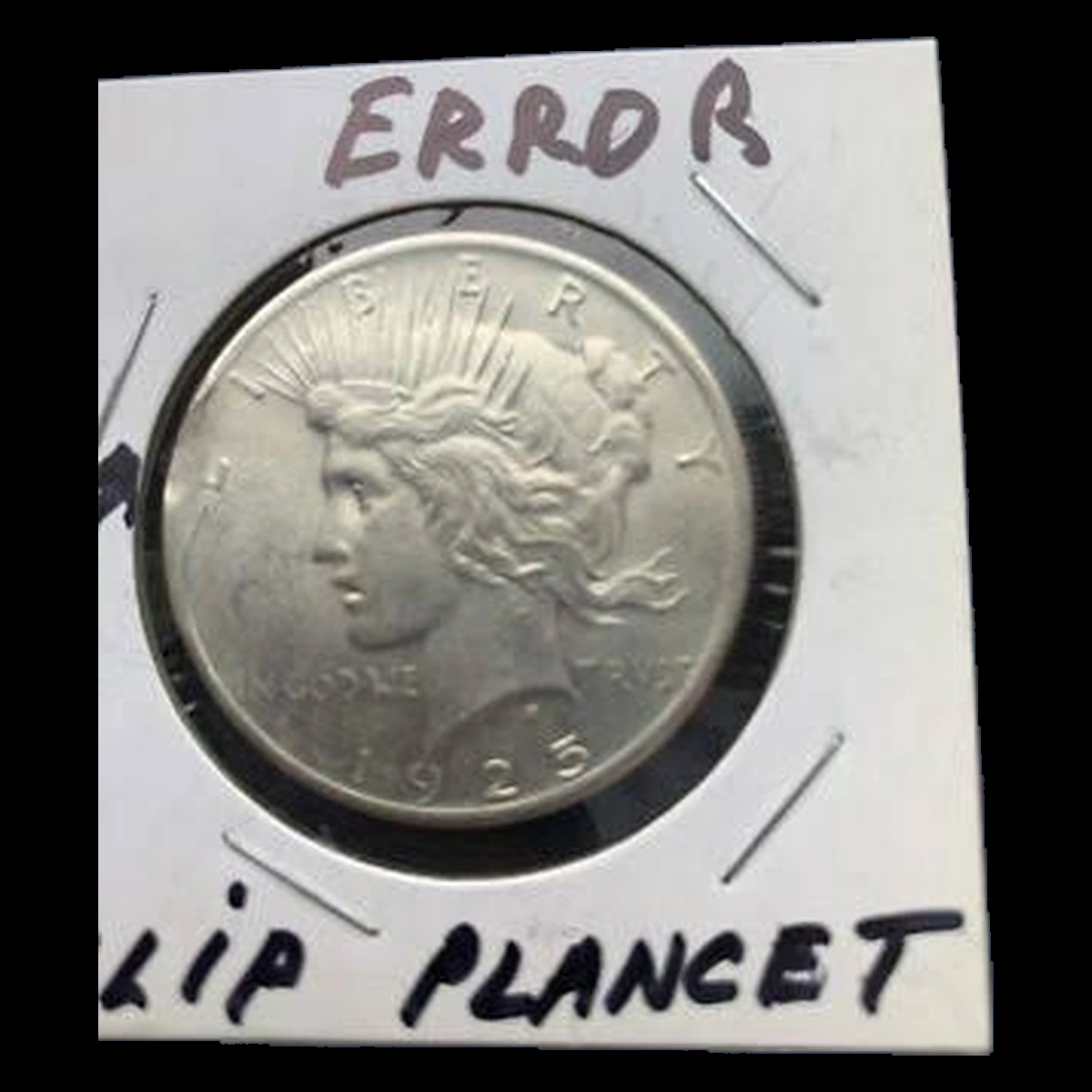 1925 Peace Dollar: Clipped Planchet