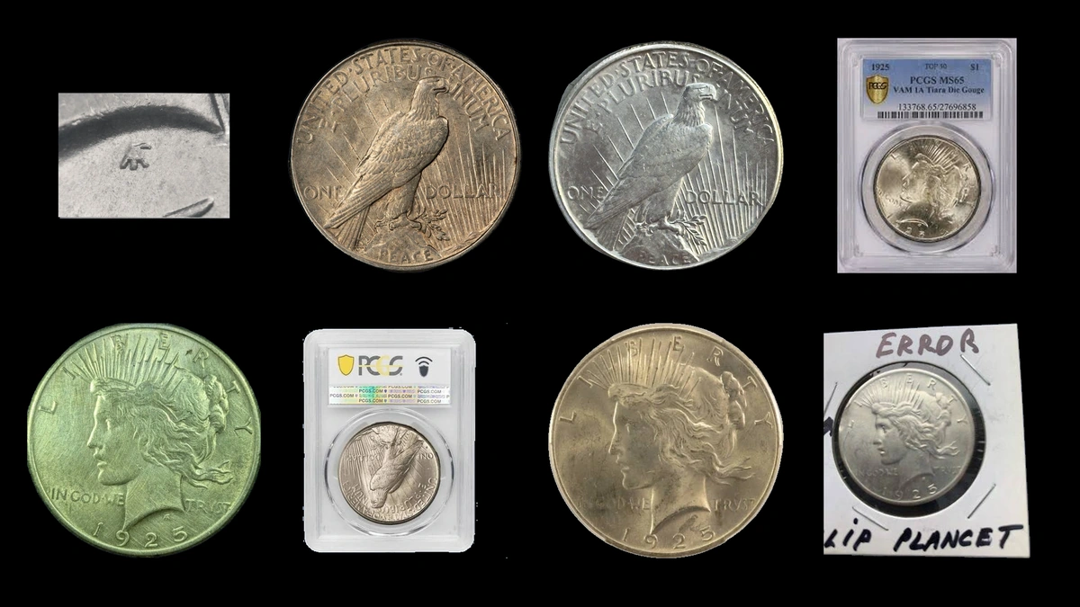 1925 Dollar Errors — error coin photographs