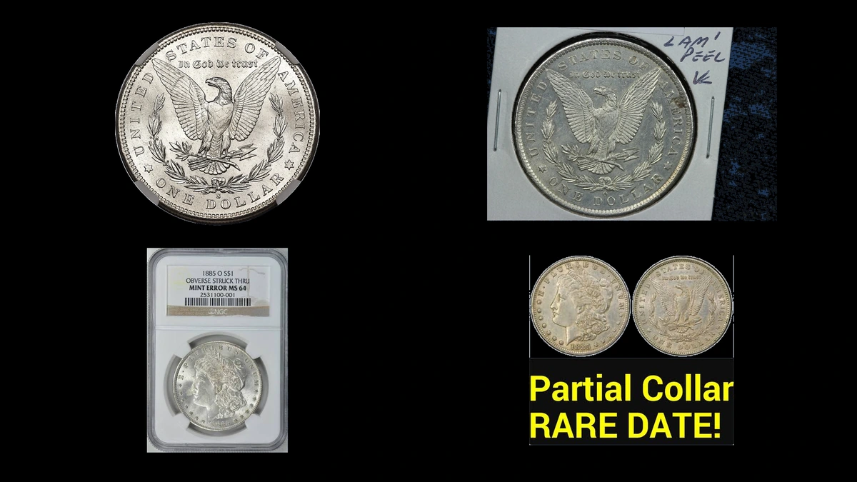 1885 Morgan Dollar Errors — error coin photographs