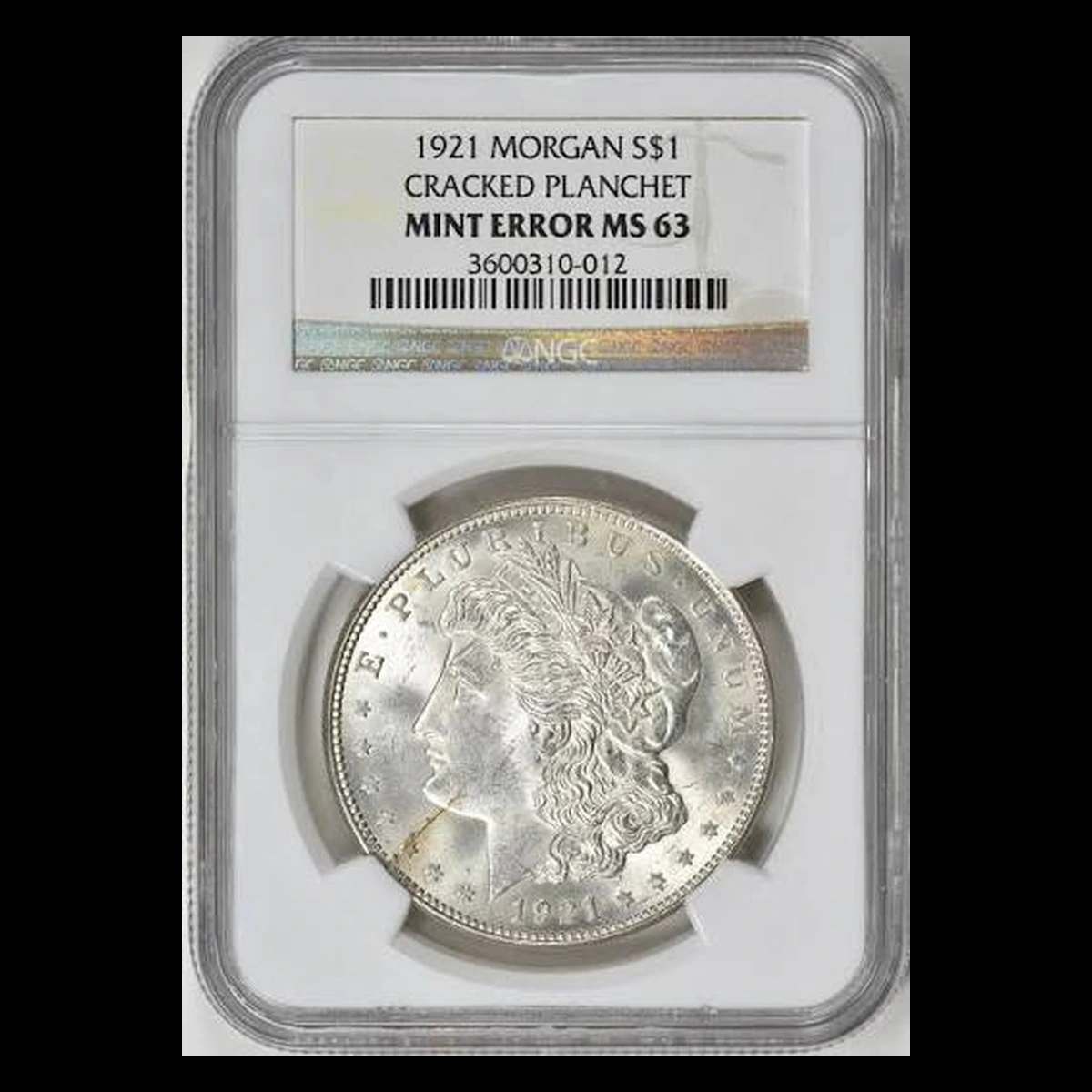 1921 Morgan Dollar: Planchet Crack