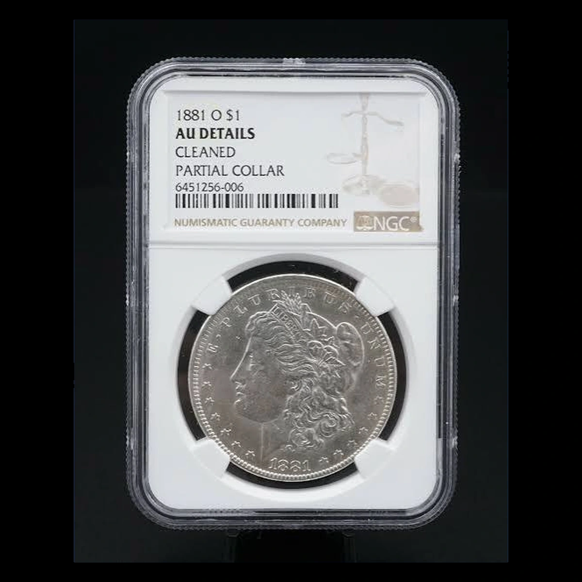 1881 Morgan Dollar: Partial Collar