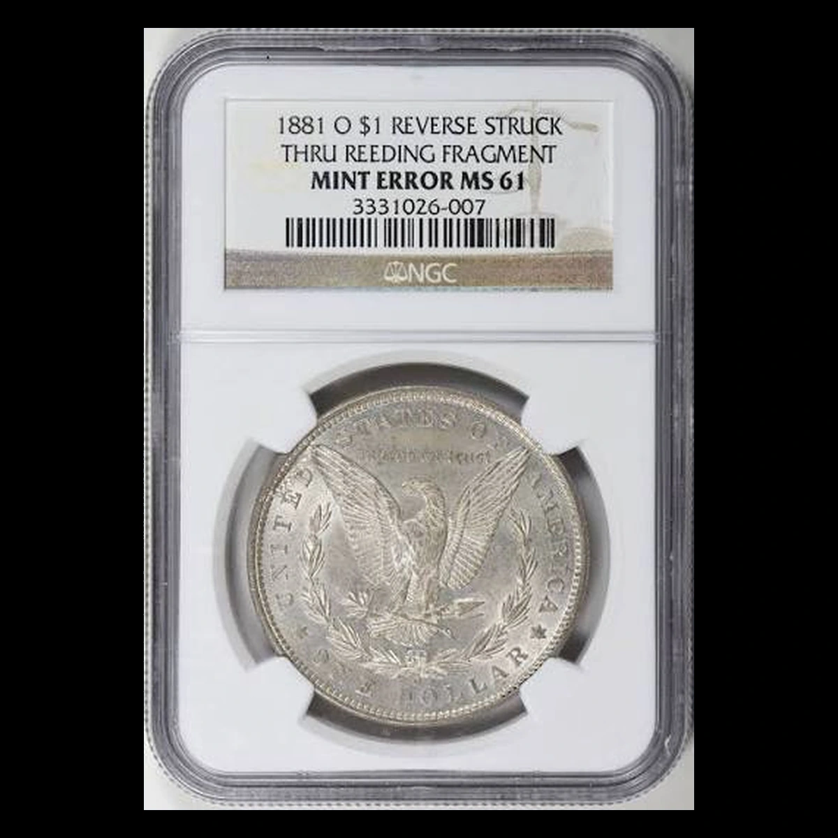 1881 Morgan Silver Dollar: Struck-Through Error