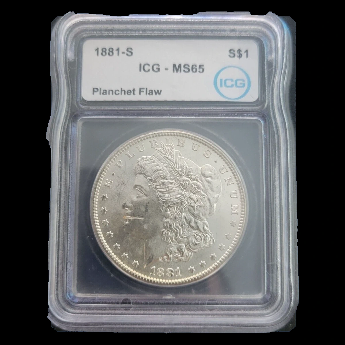 1881 Morgan Dollar: Planchet Flaw
