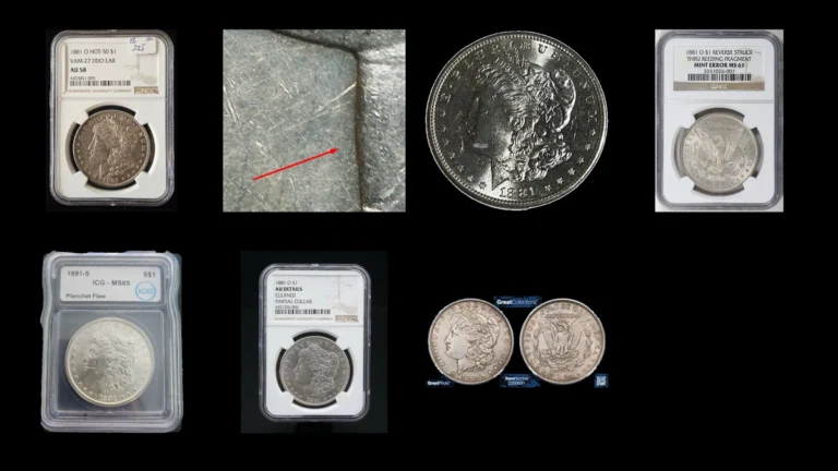 1881 Morgan Dollar Errors — error coin photographs