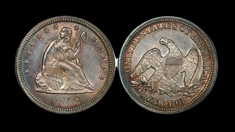 1858 Quarter Errors — error coin photographs
