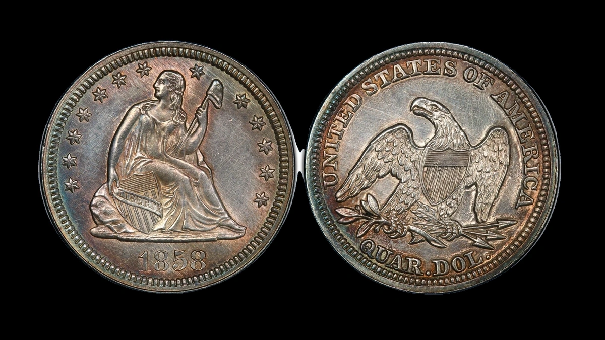 1858 Quarter Errors — error coin photographs