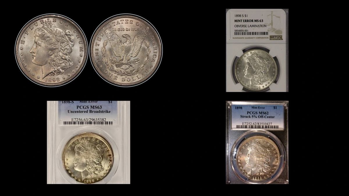 1898 Dollar Errors — error coin photographs