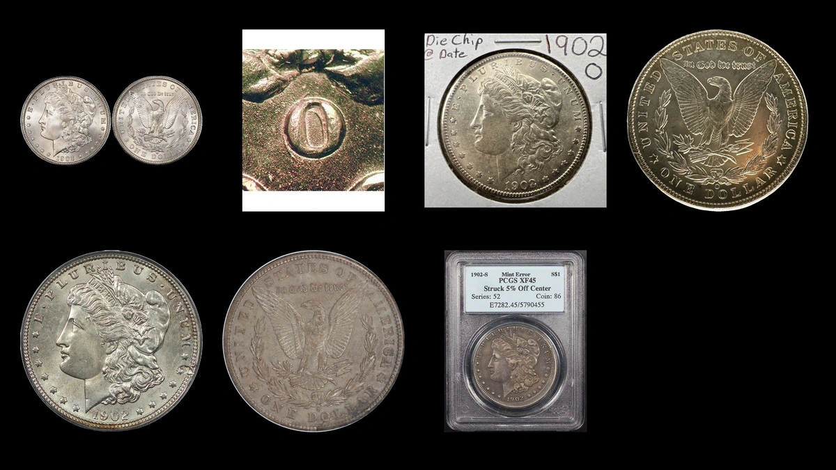 1902 Dollar Errors — error coin photographs