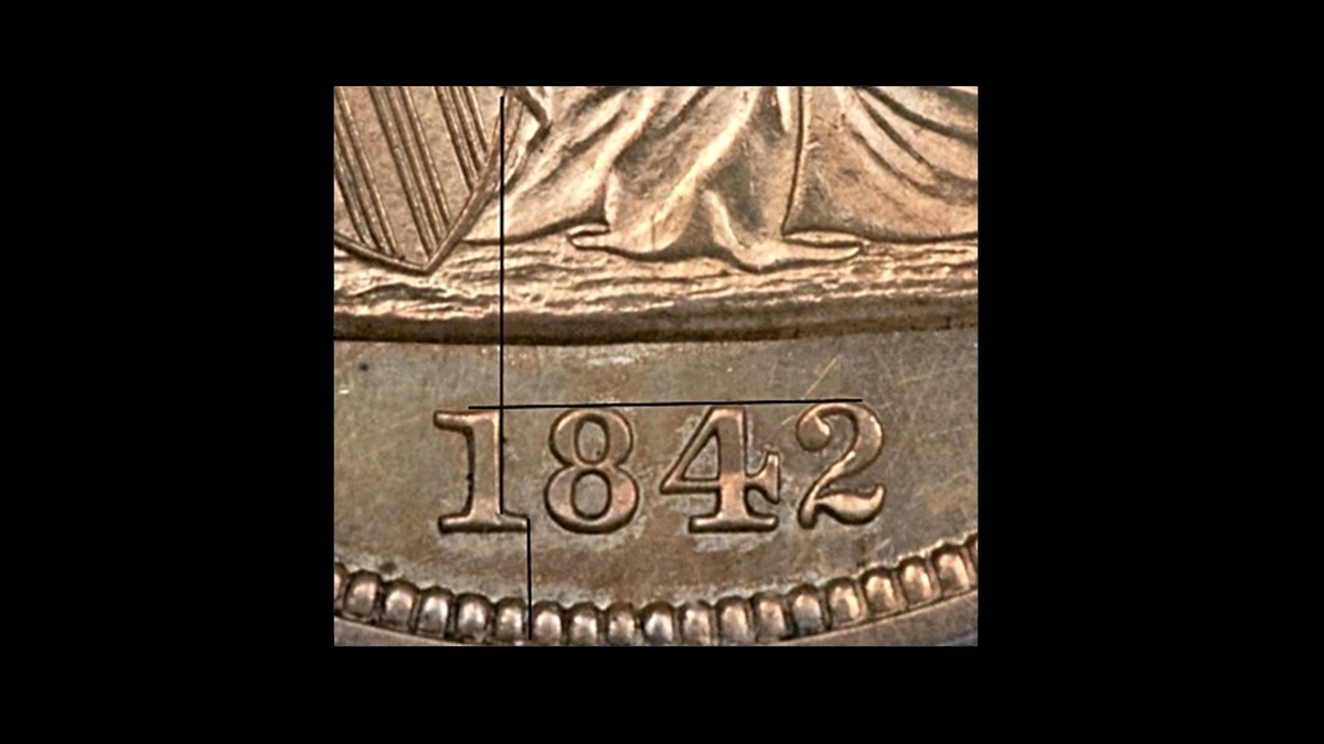 1842 Dollar Errors — error coin photographs