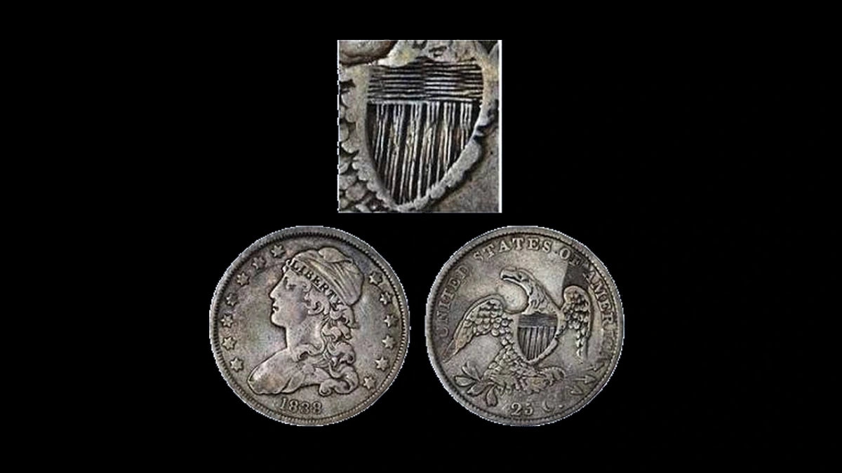 1838 Capped Bust Quarter Errors — error coin photographs