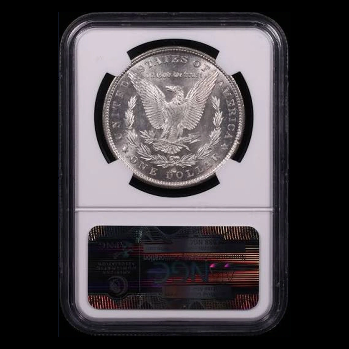 1879 Morgan Dollar: Struck Through