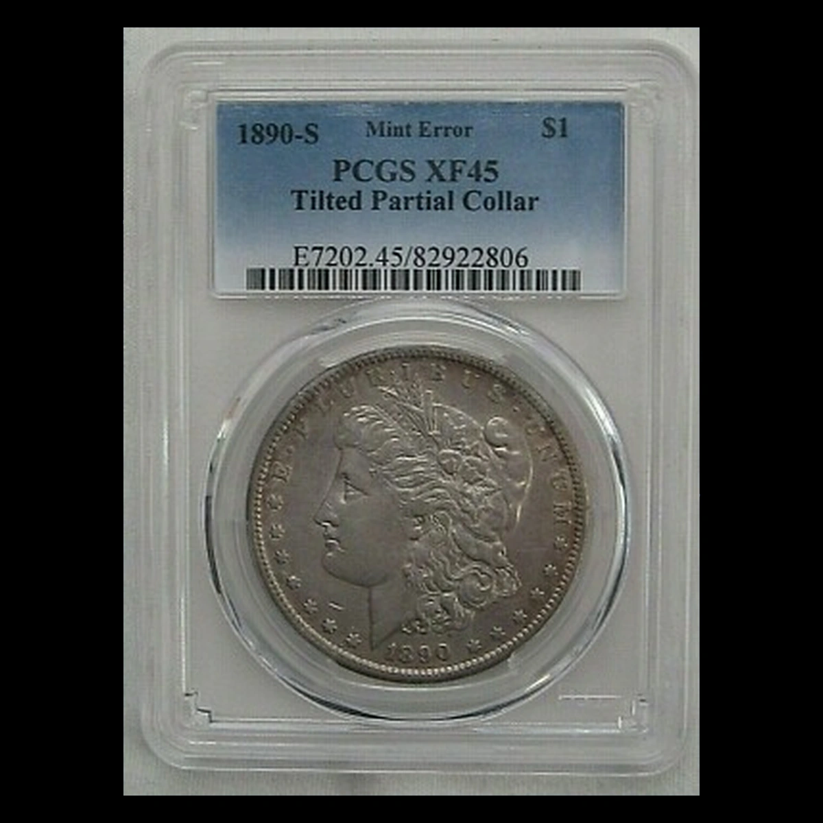 1890 Morgan Dollar: Partial Collar
