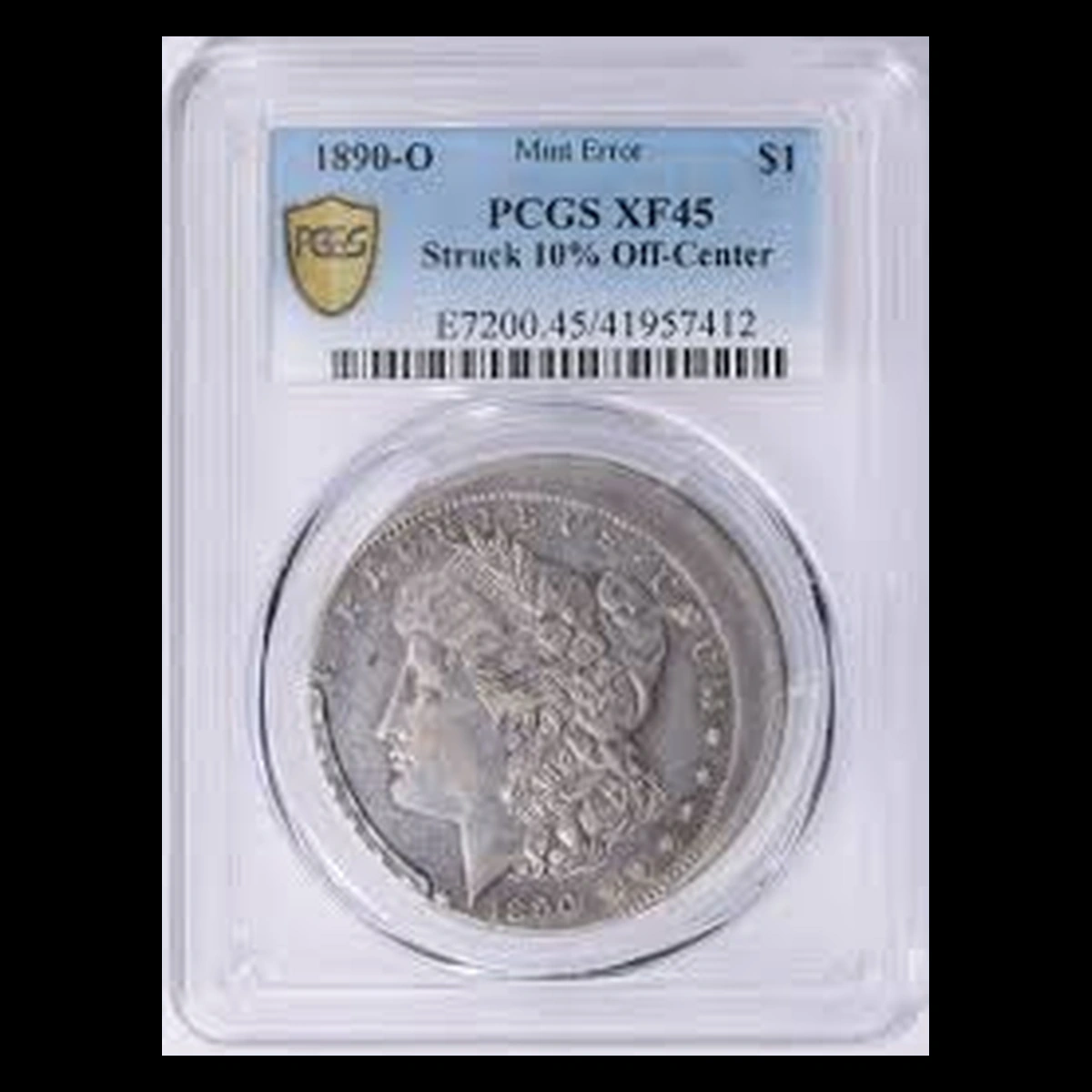 1890 Morgan Silver Dollar: Off-Center Strike