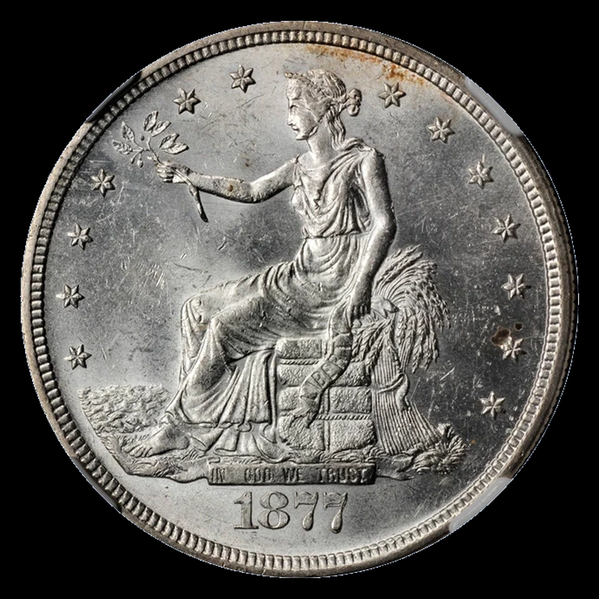 1877 Trade Dollar: Repunched Date