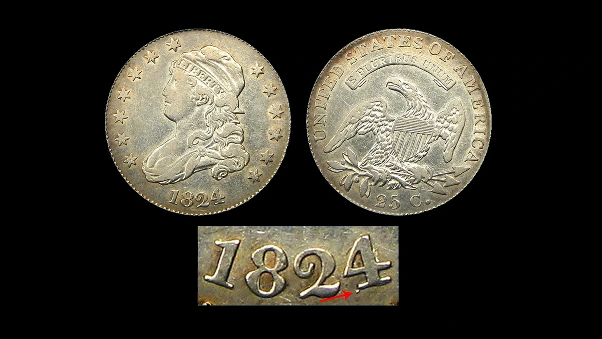 1824 Quarter Errors — error coin photographs