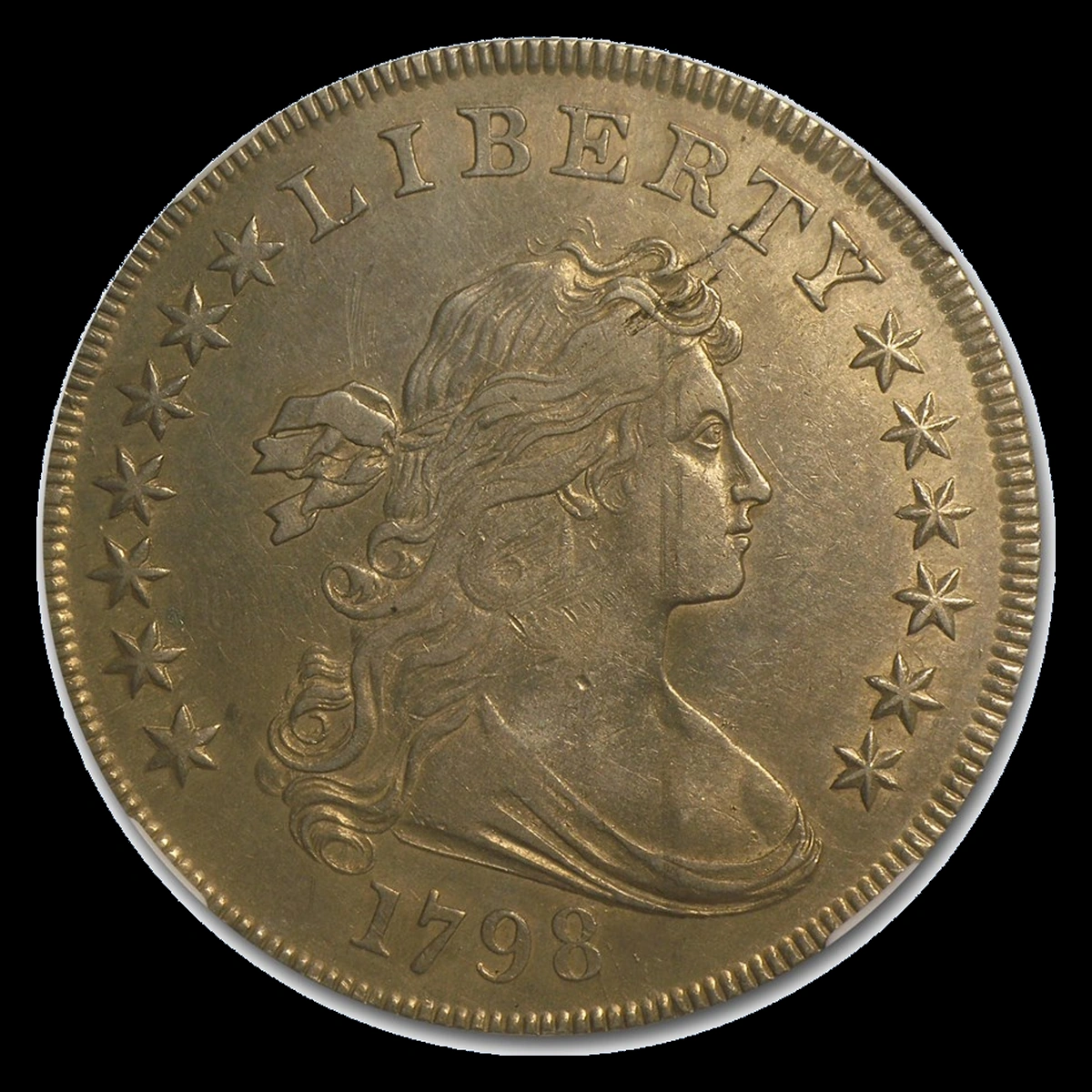 1798 Draped Bust Dollar: Planchet Flaw