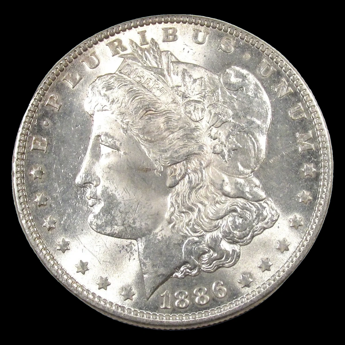 1886 Morgan Silver Dollar: Struck-Through Error