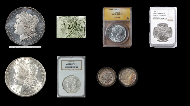 1886 Dollar Errors — error coin photographs