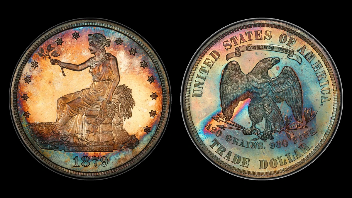 1879 PR Trade Dollar, obverse and reverse