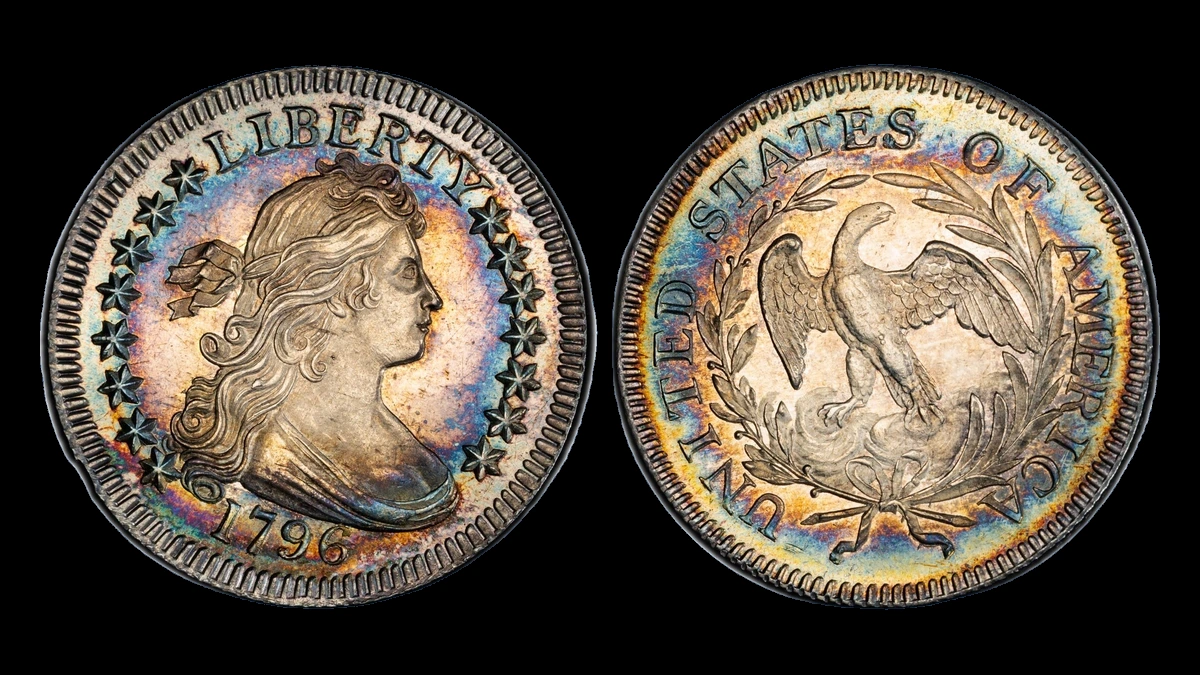 1796 Draped Bust Quarter: Die Crack / Die Chip
